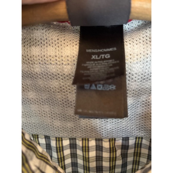 The North Face Mens Shirt XL Gray Yellow Plaid Short Sleeve Button‎ Up Outdoor - Picture 6 of 8